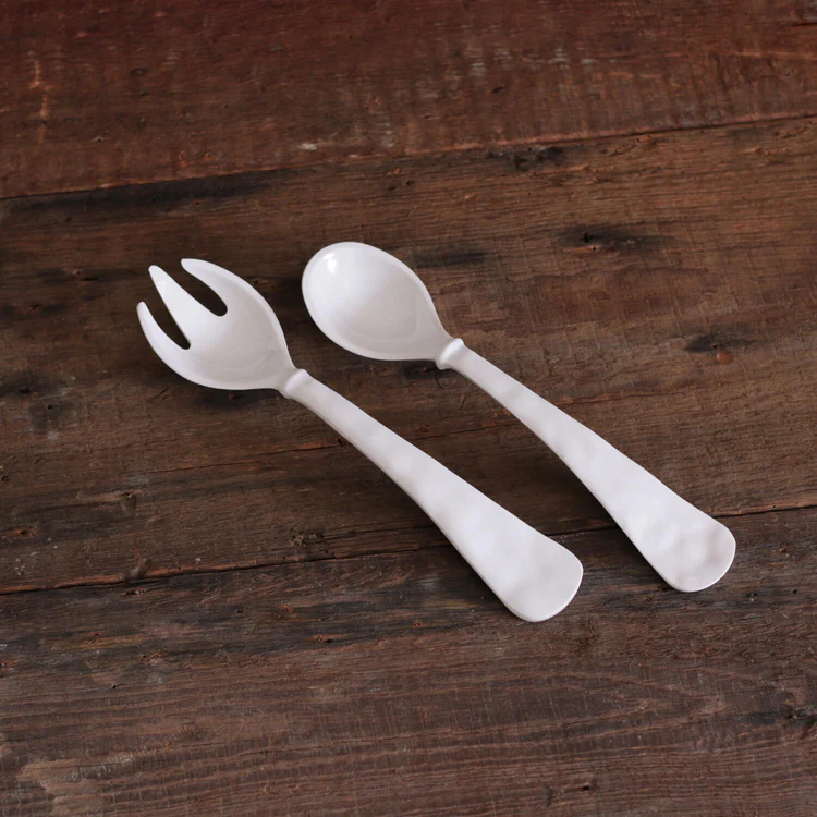 VIDA Havava Set of Salad Servers White