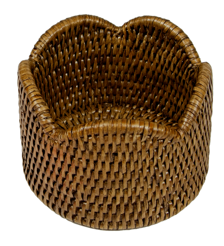 Rattan Wine Coaster Scalloped