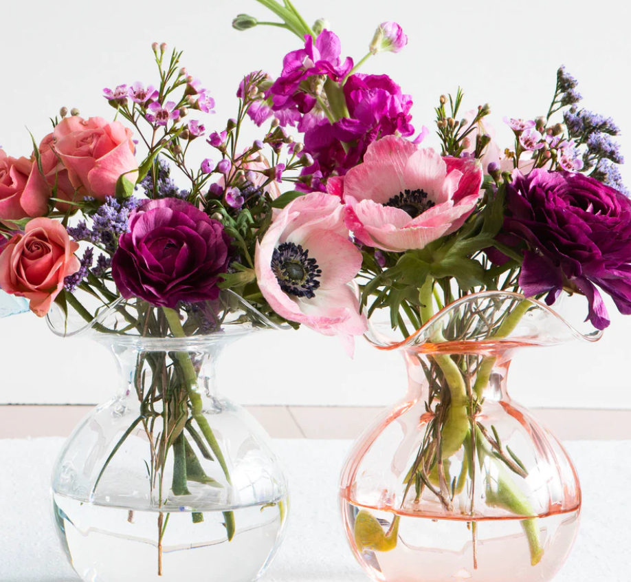 Vietri Hibiscus Clear Bud Vase