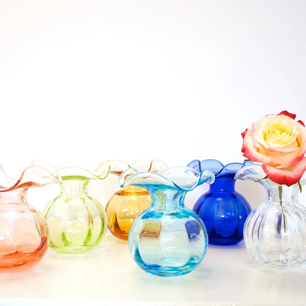 Vietri Hibiscus Aqua Bud Vase