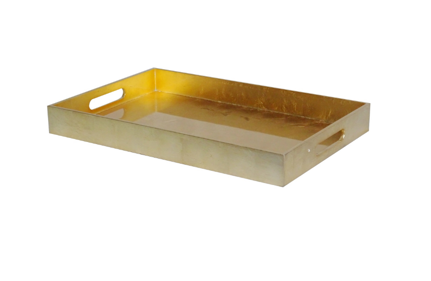 Gold Lacquer Rectangular Serving Tray - Small