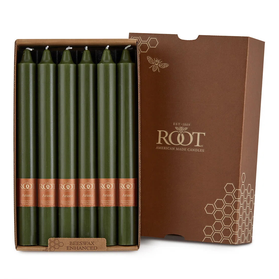 Arista Single Dark Green 9" Candle