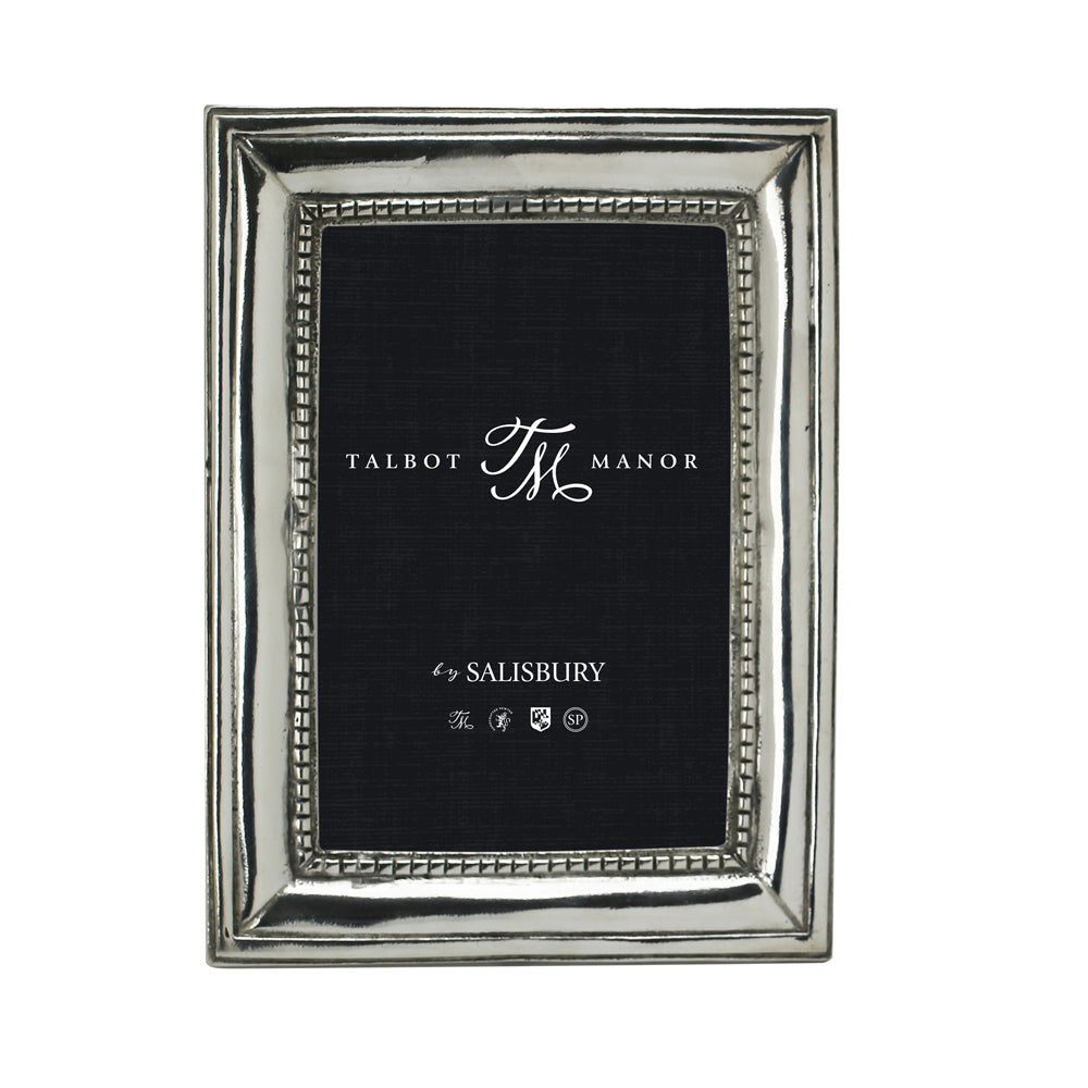 Pewter 4x6 Beaded Frame