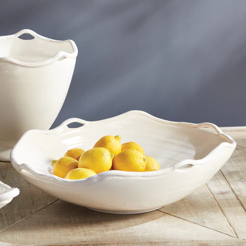 Serafina Ceramic Tray White 22 x 16 x 6