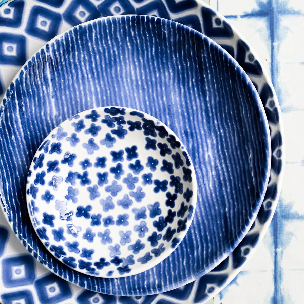 Vietri Santorini Flower Condiment Bowl