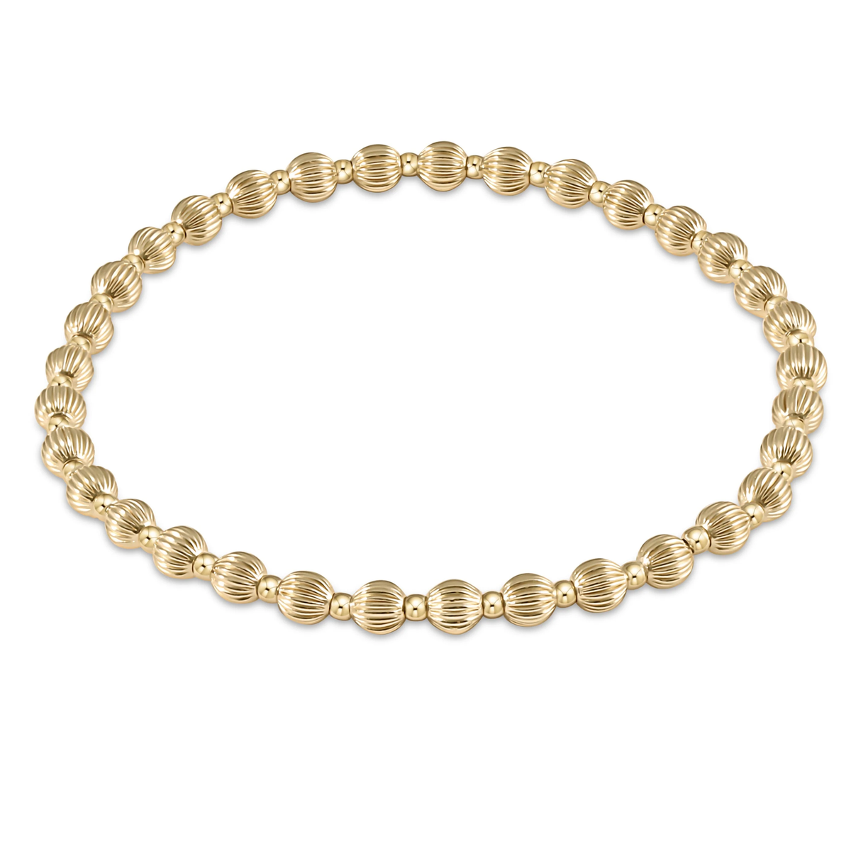 enewton Dignity Grateful Pattern 4mm Bead Bracelet Gold