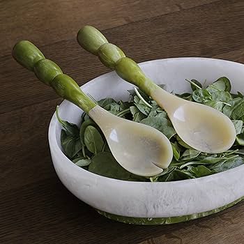 Resin Rio Bubble Salad Servers, Green