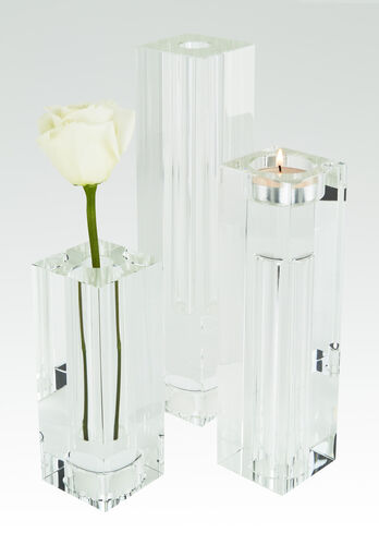 Crystal Bud Vase or Tealight Holder 8.75 In