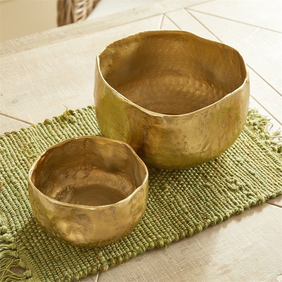 Amelia Hammered Gold Cachepot Small 6.75"