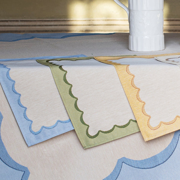 Green Scalloped Placemats 4pc