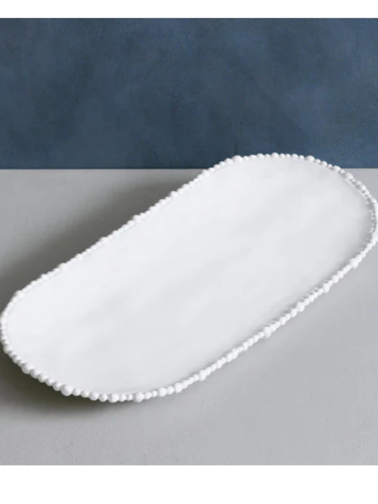 Alegria Oval Tray White Lg, Melamine, 21 x 9.5