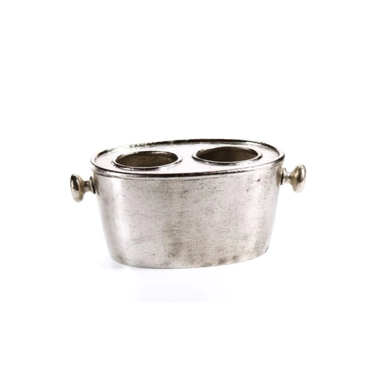 Raw Aluminum Two Bottle Wine Holder and Chiller