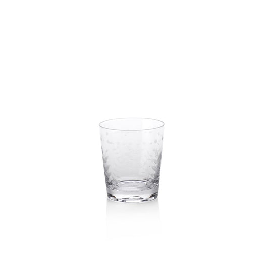 Spring Leaves Cut Double Old Fashioned Glass
