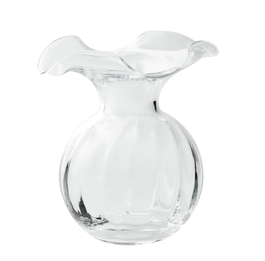 Vietri Hibiscus Fluted Clear Small Vase