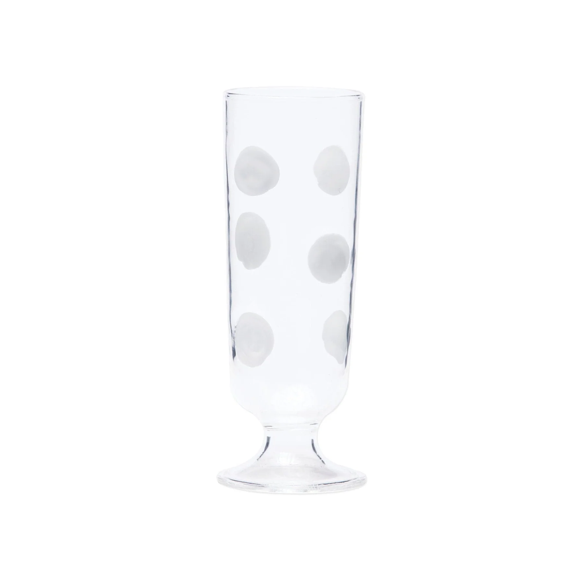 Vietri Drop Champagne Glass - White Dot