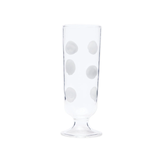 Vietri Drop Champagne Glass - White Dot