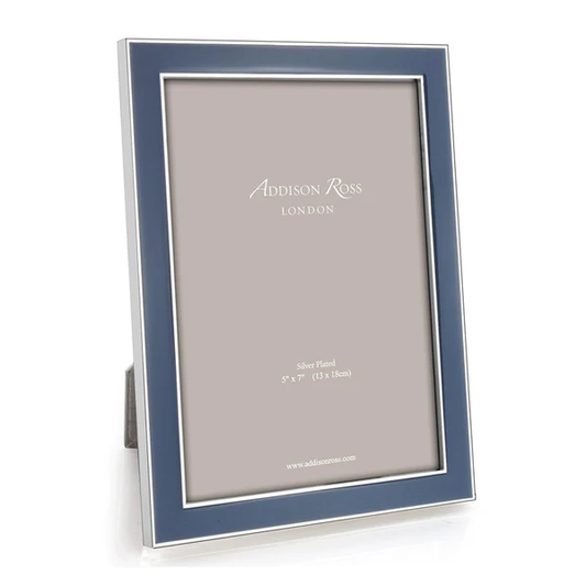 Denim Enamel and Silver Trim Frame 5x7