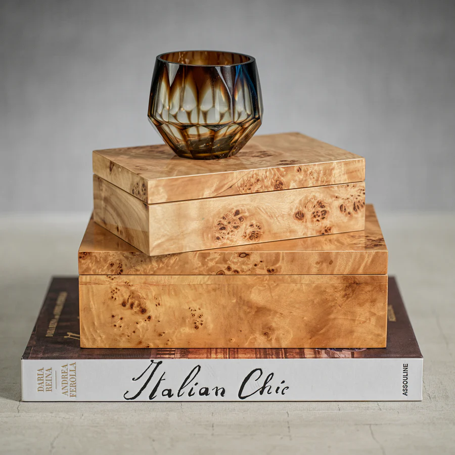 Leiden Burl Wood 10 in. Box