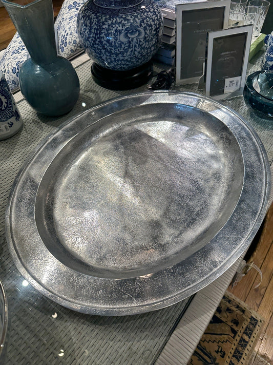 Oval Hamilton Tray Aluminum 24 in x 20 in.