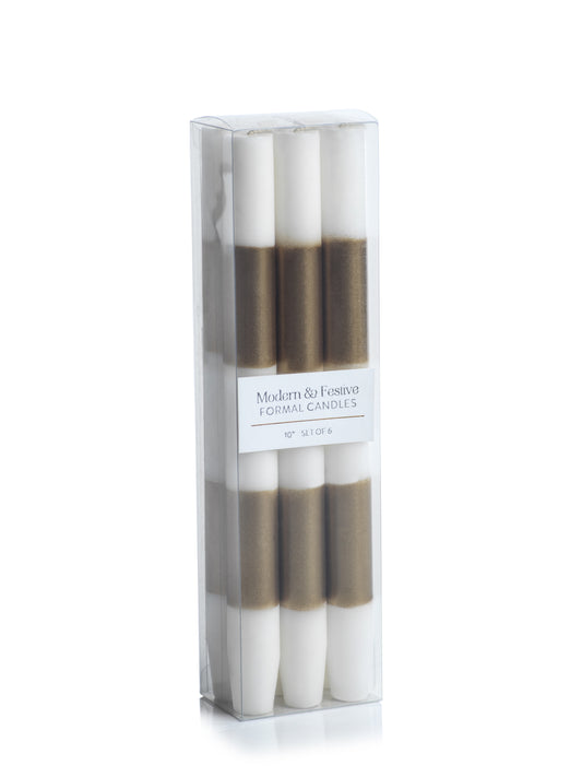Gold Modern and Festive Formal Candles - Set of 6