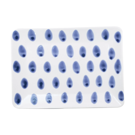 Vietri Santorini Dot Small Rectangular Platter