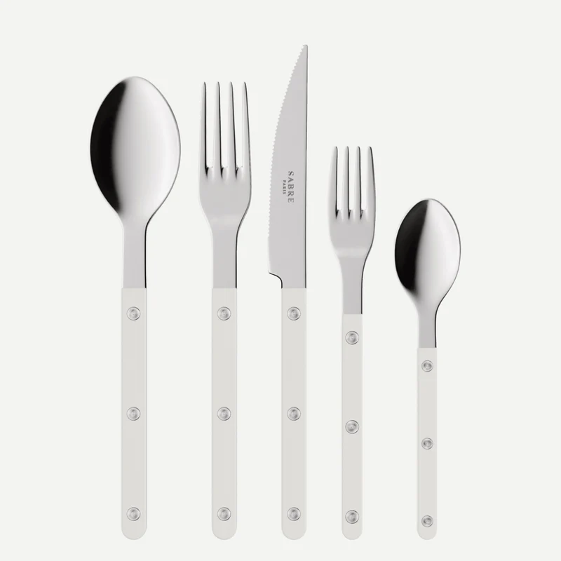 Shiny 5 PC White Place Setting