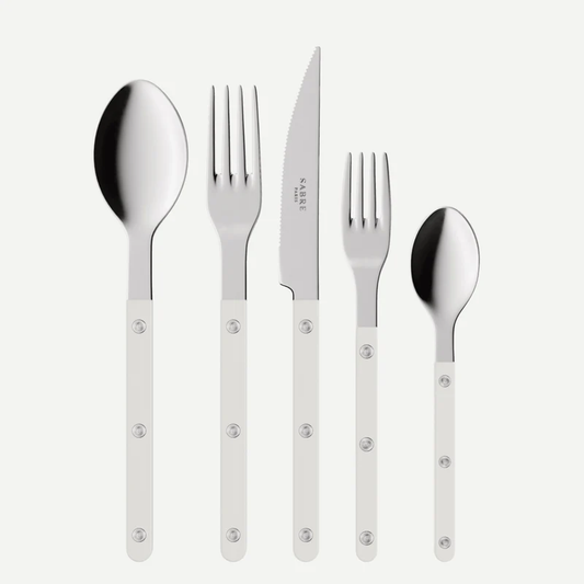 Shiny 5 PC White Place Setting