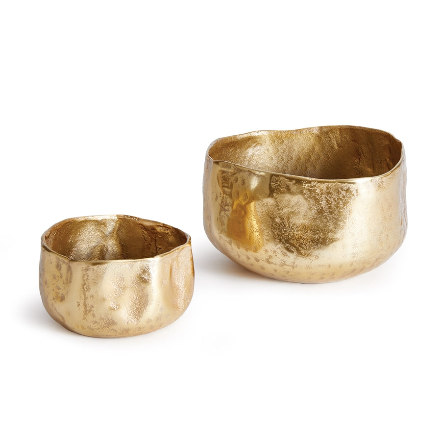 Amelia Hammered Gold Cachepot Small 6.75"