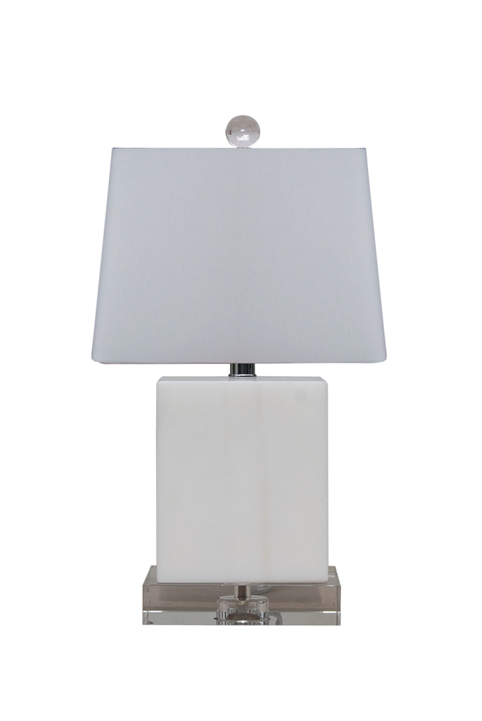 Medium White Jade Lamp with Crystal Base 16.5 x 10