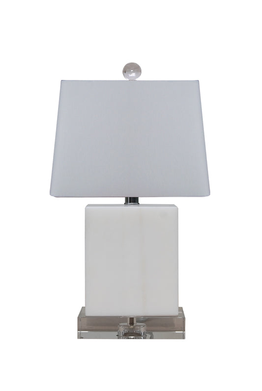 Medium White Jade Lamp with Crystal Base 16.5 x 10