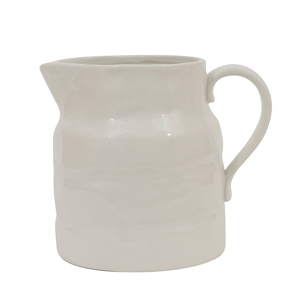 White Stoneware Vintage Reproduction Pitcher 64 Ounce