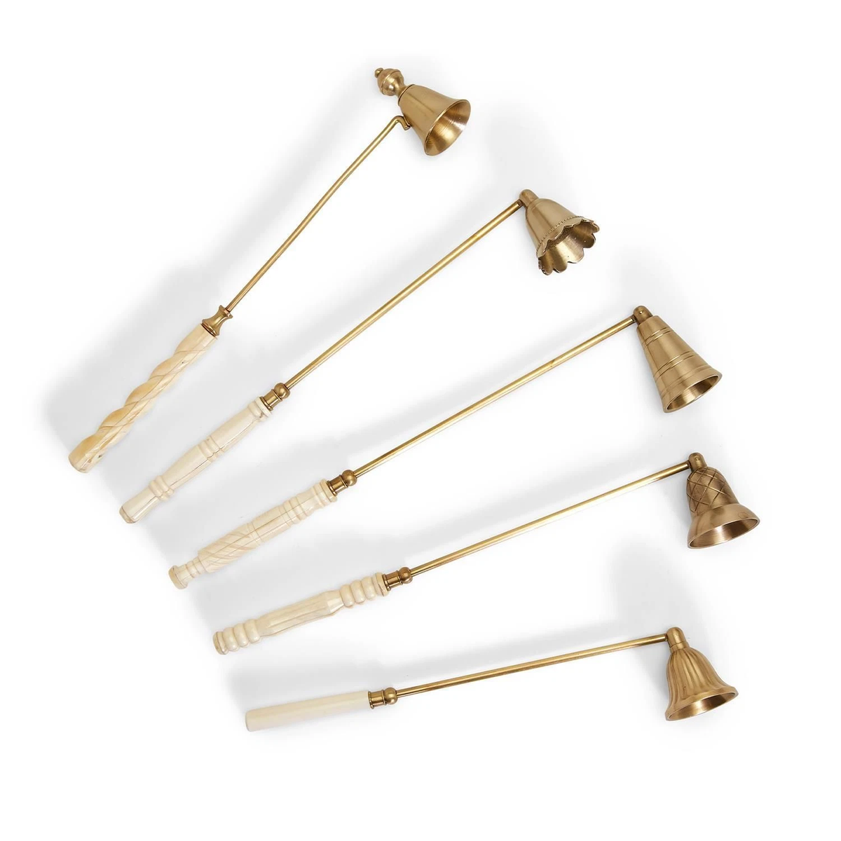 Lights Out Antiqued Gold Candle Snuffer Assorted 5 Designs - Brass/Bone/Resin