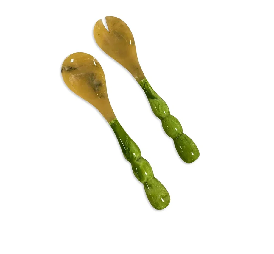 Resin Rio Bubble Salad Servers, Green