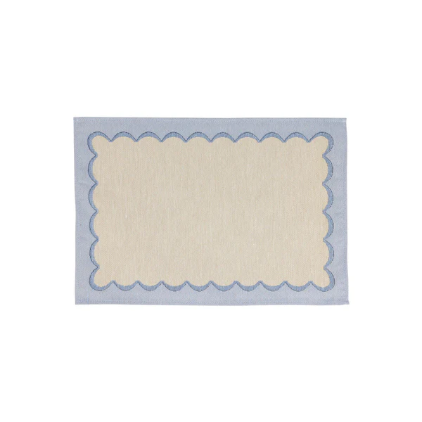 Blue Scalloped Placemats 4pc