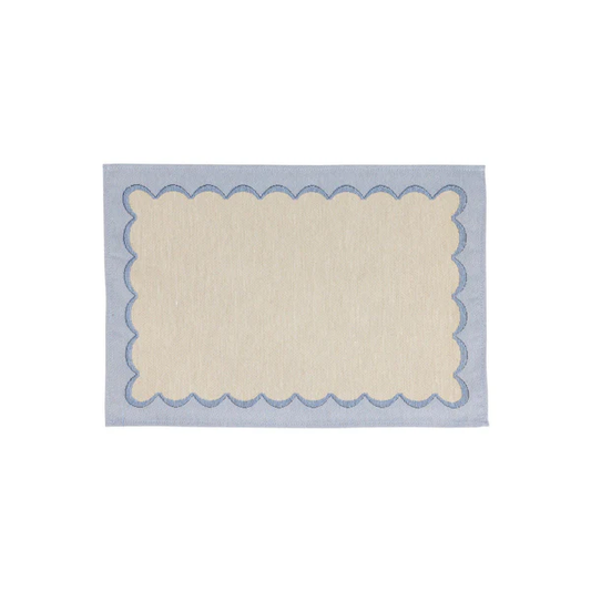 Blue Scalloped Placemats 4pc