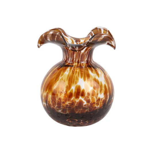 Vietri Hibiscus Glass Tortoiseshell Small Vase