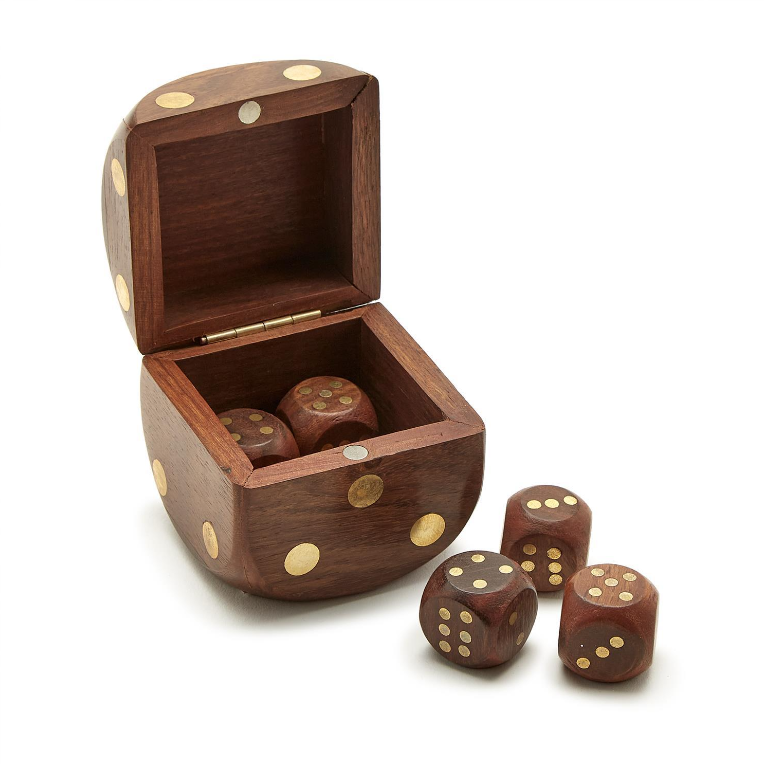 Wood Crafted Dice Box
