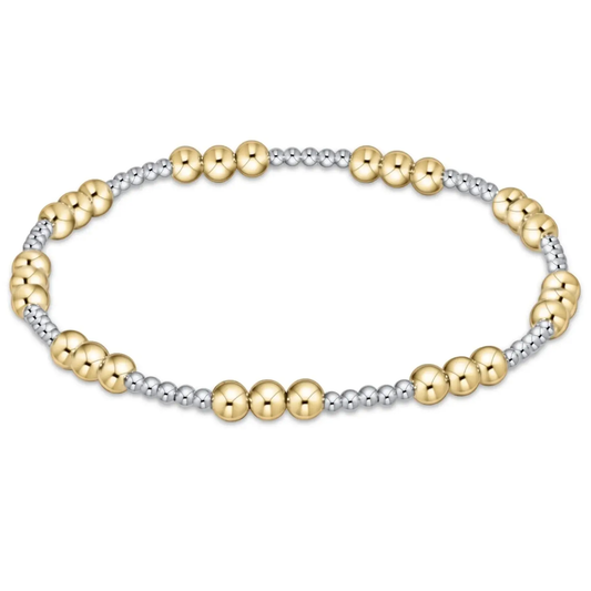 enewton Classic Joy Pattern 4mm Bead Bracelet - Mixed Metal