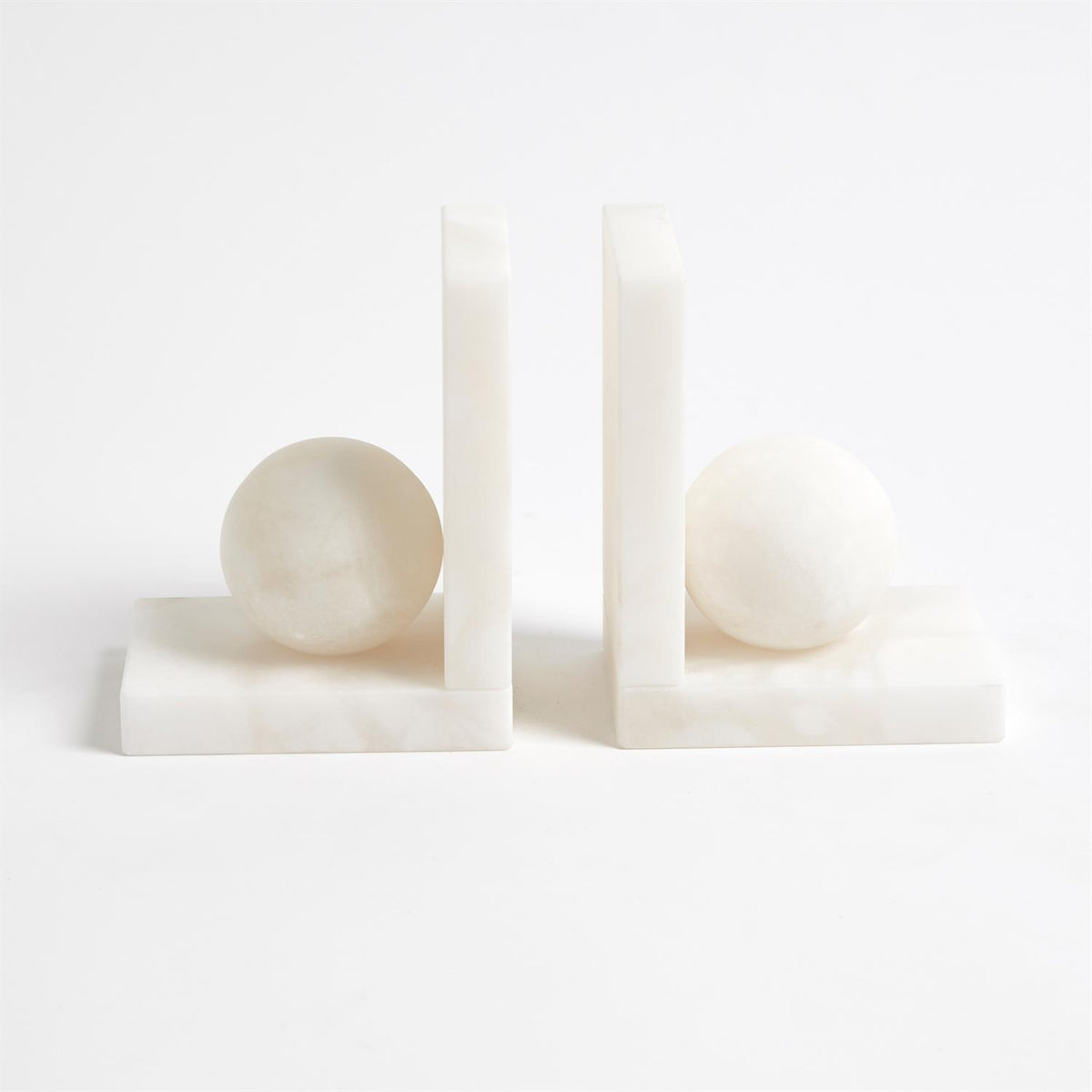 Pair of Alabaster Ball Bookends