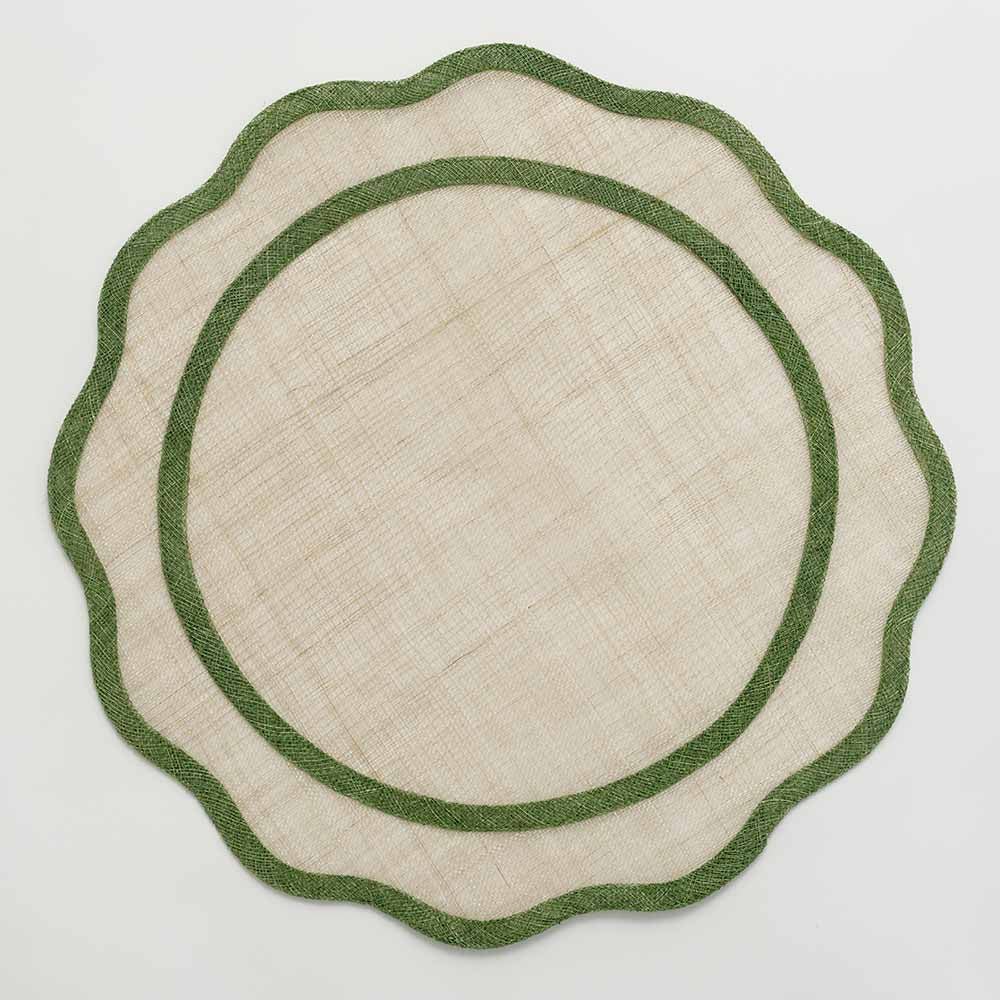Green Scallop Rice Paper Placemats