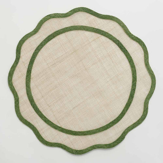 Green Scallop Rice Paper Placemats