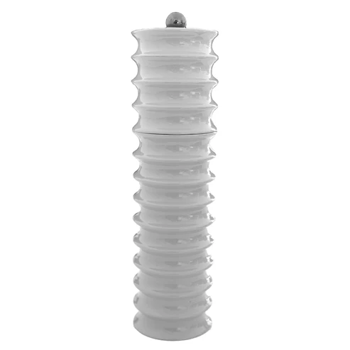 Lacquered Twister Salt Mill and Pepper Mill, White