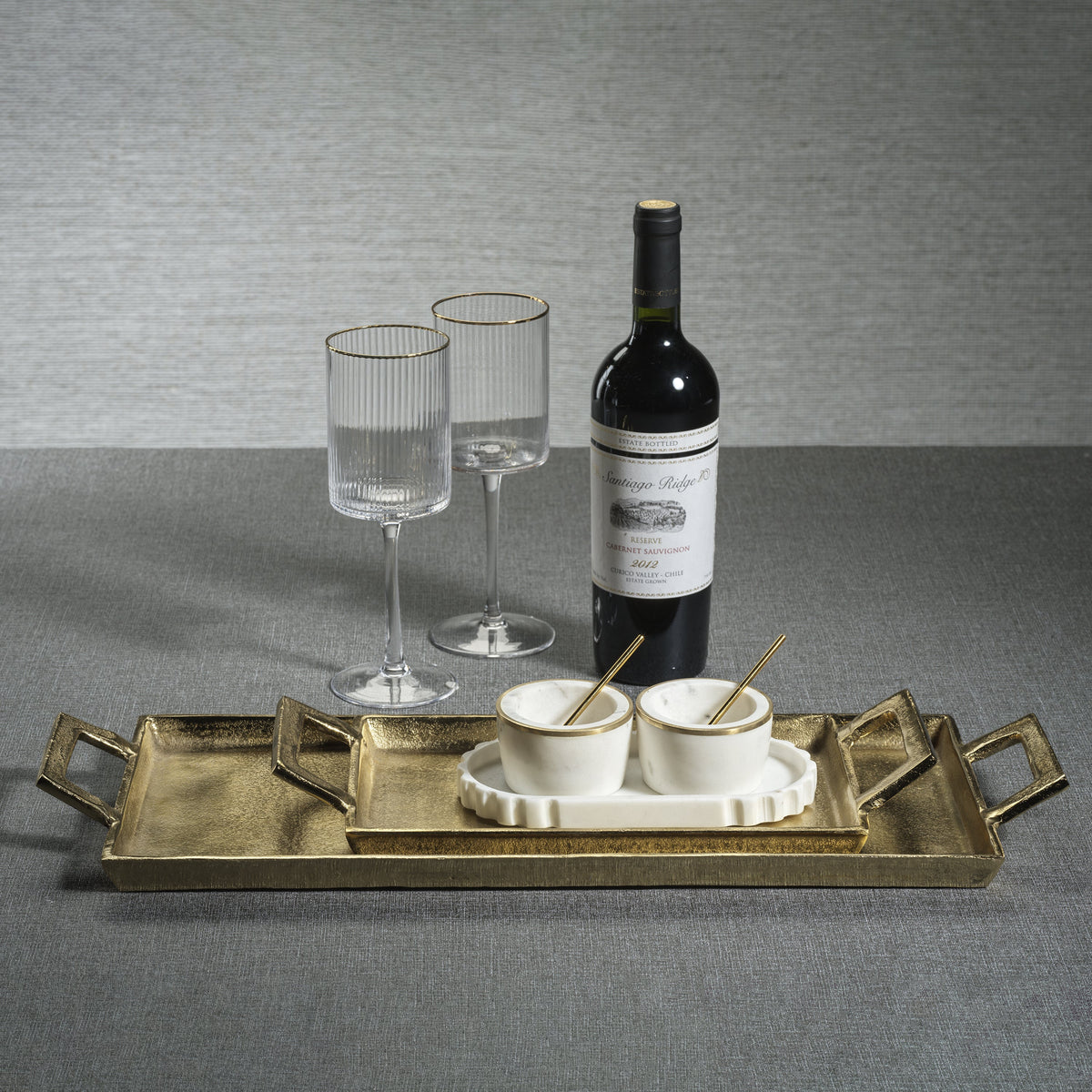La Réserve Dark Gold Aluminum Tray - 14 x 6.5
