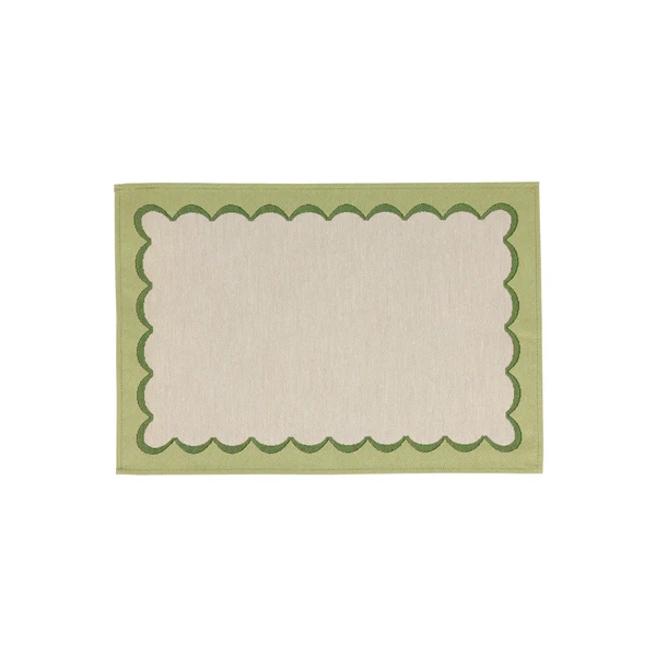 Green Scalloped Placemats 4pc