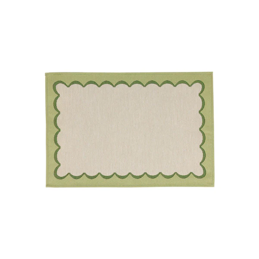 Green Scalloped Placemats 4pc