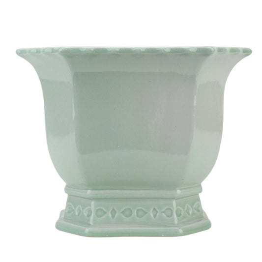 Green Octagon 13L x 10H Planter
