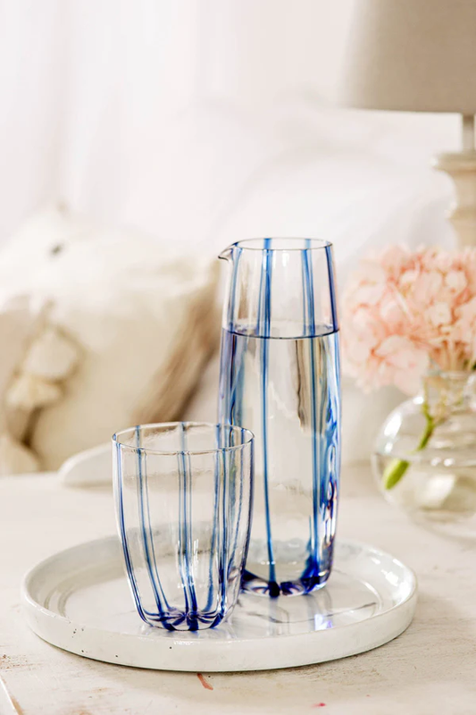Blue Pitcher Stripped -Nuovo Vietri