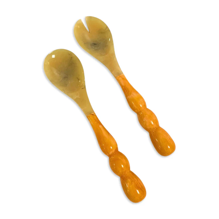 Orange RESIN Rio Bubble Salad Server Set