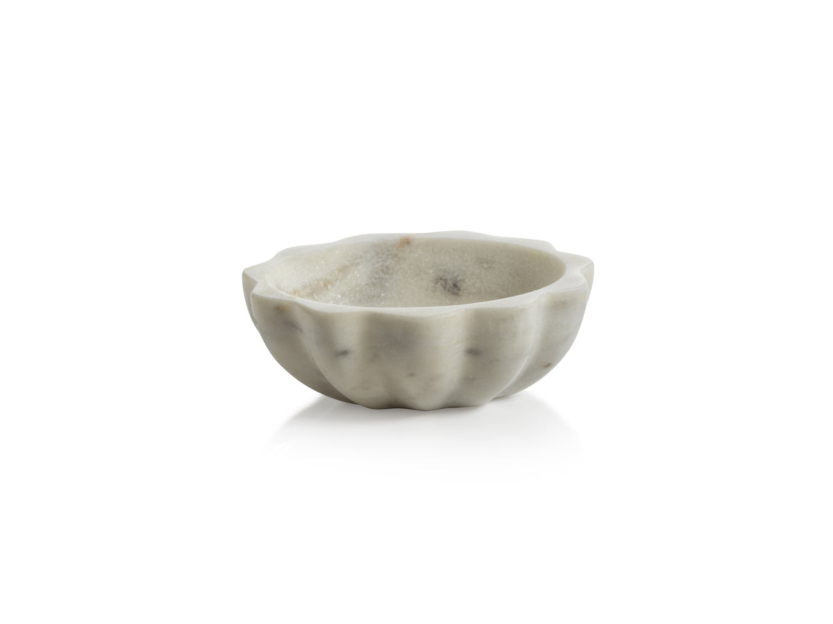 Oval Scalloped Marble Bowl 4x3