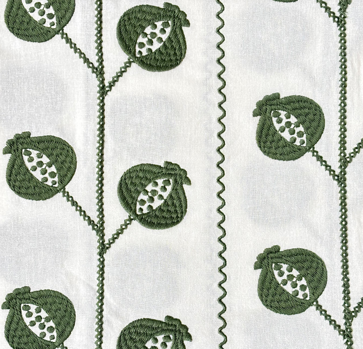 Pomegranate Crewel Green Tablecloth, 60x120